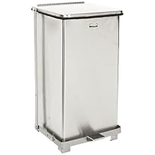 Rubbermaid Commercial Stainless Steel Defenders Biohazard Step Trash Can, Square