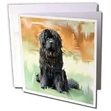 Dogs NewFoundLand - NewFoundLand - Greeting Cards-12 Greeting Cards with envelopes