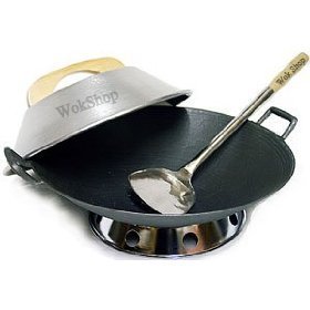14 inch Traditional Cast Iron Wokset by Wok Shop