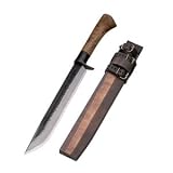 Kanetsune Waza, 9.45 in. 15 Layer Damascus, Oak, Wooden Sheath