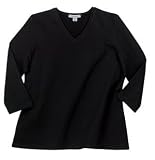 Port Authority - Maternity 3/4 Sleeve V-Neck T-Shirt Black-XXL