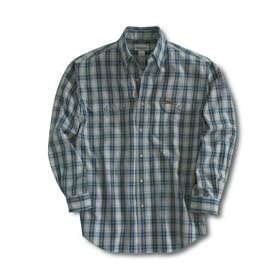 Mens L S Chambray Plaid Shirt by Carhartt