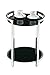 Premier Housewares 2 Tier Round Snack Table with Black Tempered Glass Top and Chrome Legs, 60 x 46 x 46 cm