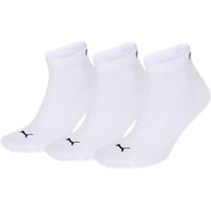 Puma Quarter - Chaussettes de Sport - Lot de 3 - Uni - Mixte Adulte - Blanc - 43-46