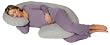 Snoogle Chic Jersey - Snoogle Total Body Pregnancy Pillow with Jersey Knit Easy on-off Zippered Cover - Heather Gray