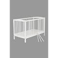 Babybett | "JULIA" | Gitterbett | WEISS | 120x60 | umbaubar | inkl. Matratze