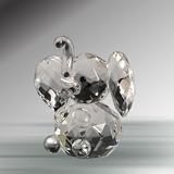 Crystal Sitting Elephant Figurine, 2.33 Inches, Handcrafted