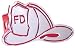 Firefighter's Helmet Hitch Cover Red