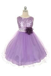 Girls Mesh Sequined Flower-Girl Dress 