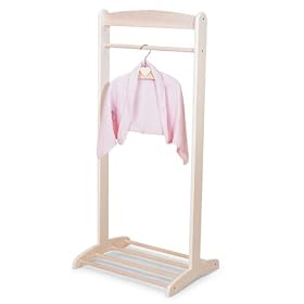 Pintoy Childrens Clothes Rail showing hanging coat for baby
