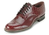 Stacy Adams Croc Print/Calf Tie in Black, Tan, Burgundy, Beige, White, Gray, Taupe or Navy