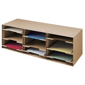 Buddy Products 12 Compartment Sorting Rack, Steel, 11.5 x 10.25 x 32.5 Inches, Tan (1112-2)