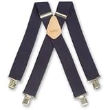 NAVY BLUE PLAIN MENS WORK FASHION BRACES 2 50MM WIDE BRIMARC