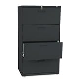HON 574LP - 500 Series Four-Drawer Lateral File, 30w x53-1/4h x19-1/4d, Black-HON574LP