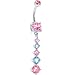 Light Blue Pink Gemstone Dangle Belly Ring