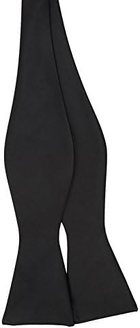 Lynne Carlos Men's Solid Color Satin Self Bowtie (Black)