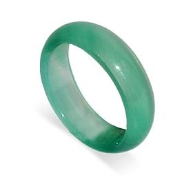 5 MM Green Agate Band Gemstone Ring by Gem Avenue