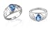 Oval Cut Swiss Blue Topaz Ring Sterling SIlver