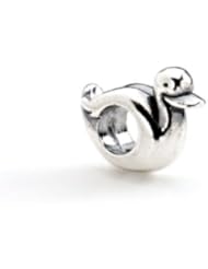 Ducky Charm in Silver for 3mm Charm Bracelets