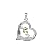 Sterling Silver and 18kt Gold over Sterling Silver Small 12mm Abstract MOM Heart Pendant