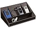 Charging Station Valet - Faux Black Leather (Black) (4.25" H x 11.5" W x 6.75" D)