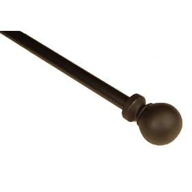 BCL Drapery Hardware, Classic Ball Curtain Rod, Black Finish, 48-inch to 86-inch by BCL Drapery Hardware