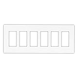 Cooper Wiring Devices 9526WS Aspire Screwless Wallplate, 6-Gang, White Satin [並行輸入品]