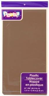 Pack of 2: LIGHT CHOCOLATE BROWN Plastic Rectangle Party Tablecloth 54 X 108 Inches