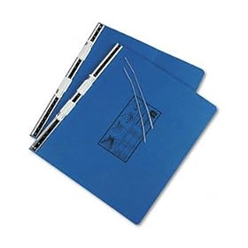 Pressboard Hanging Data Binder, 14-7/8 x 11, Unburst Sheets, Blue