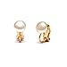 Baby Button Pearl Clip On Earrings - Gold back 1cm title=