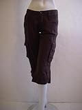 Worn womens chocolate cropped cargo pants 8