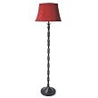 Floor Lamp with Red Shade - Black