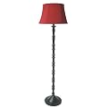 Floor Lamp with Red Shade - Black