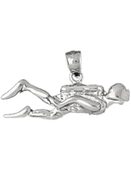 CleverSilvers Sterling Silver Pendant Scuba Diver