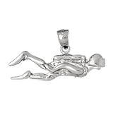 CleverSilver's Sterling Silver Pendant Scuba Diver