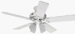 Hunter The Studio Four-Light 52-Inch Five-Blade Ceiling Fan, White with Frosted Globes #25583