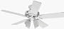 Hunter 25583 The Studio Four-Light 52-Inch Five-Blade Ceiling Fan, White with Frosted Globes