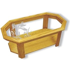 Glass Top Octagon Coffee Table - Solid Oak, Fully Assembled - Duck Art Wildlife Etching by MasterVisions Etched Glass Home Decor