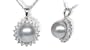 18K white gold Sunflower Black Tahitian cultured pearl and diamond pendant