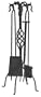 Uniflame 5 PC Black Wrought Iron Fireset with Center Weave