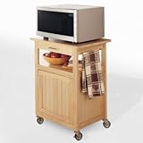 Natural Wood Microwave Cart