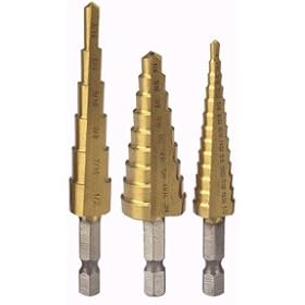 Pro-Grade TITANIUM 3-Piece Step Drill Bit Set - 28 Sizes in One Set! by Unknown