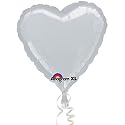 Silver Heart 18" Mylar Balloons (10 count)