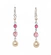Earrings - E30 - Swarovski Crystal & Pearl Long ~ Rose