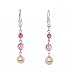 Earrings - E30 - Swarovski Crystal & Pearl Long ~ Rose