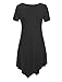 MBJ WT638 Short Sleeve Shirts for Womens Tops Casual V-Neck Summer Clothes Asymmetrical Tunic Blouses XXXL Black