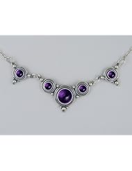 A Delightful Sterling Silver Gemstone Necklace Featuring Amethyst