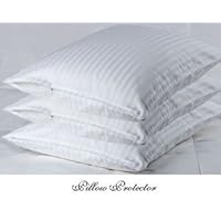 100% Egyptian Cotton Sateen Pillow Protectors, Hidden zipper to Keep Pillow Clean & Dust Free, Pillow Protector)