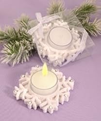 Winter Theme Candle Holder Wedding Favors - Snowflakes