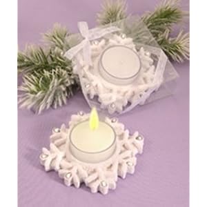 Winter Theme Candle Holder Wedding Favors - Snowflakes